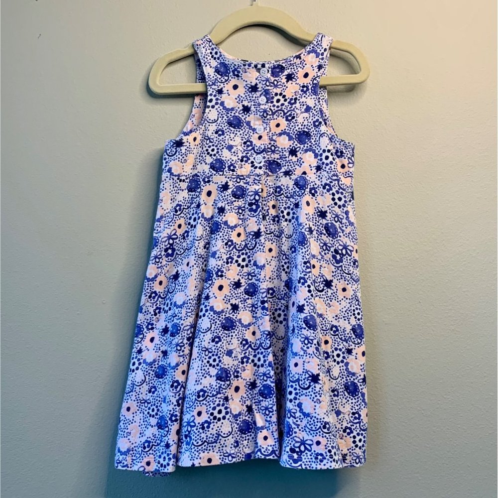 MILKSHAKE Swirls Summer Dress Girls 4 4T Flowers Cotton Toddler Girl Blue Pink - Picture 2 of 5